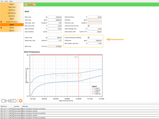 New feature: heating/cooling during batch filling