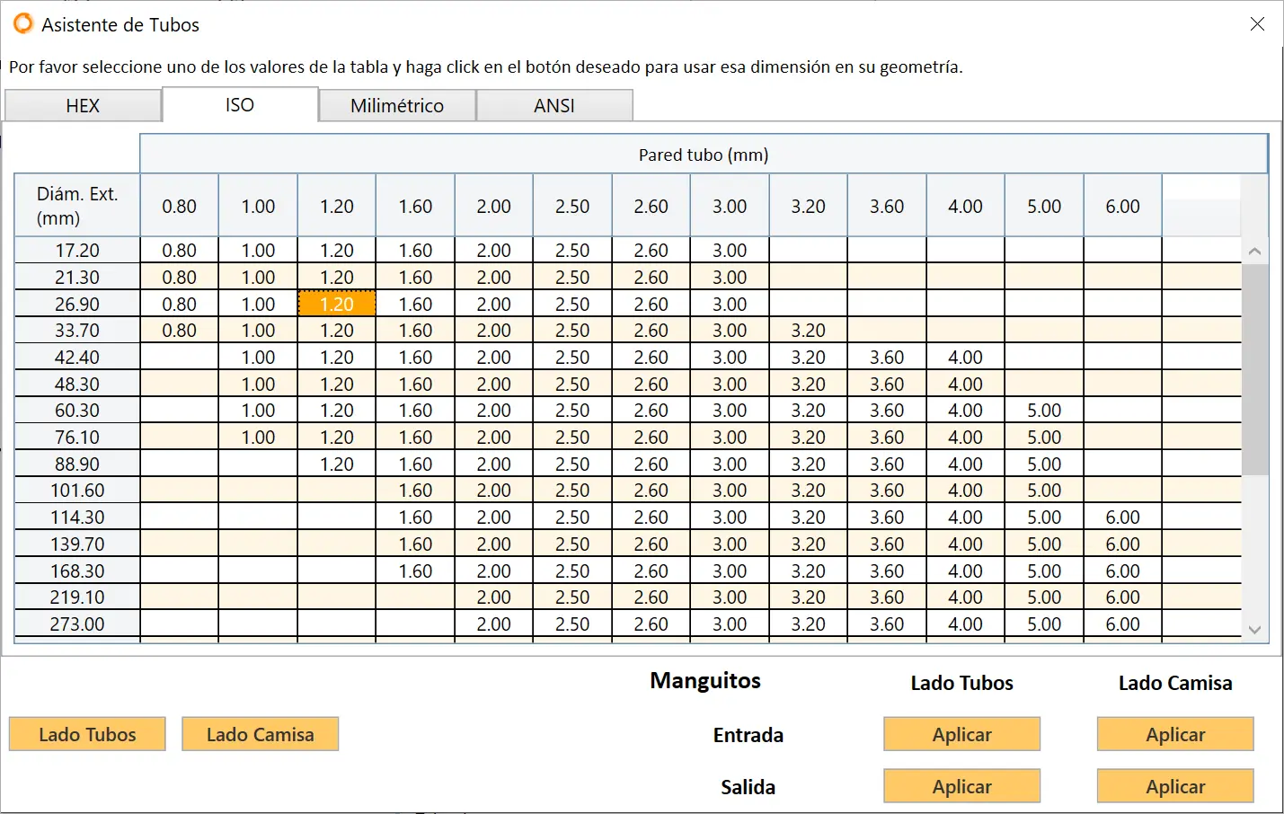 Asistente de Tubos (ISO)